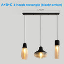 Axyaa Glass & Metal Pendant Light: Adjustable Vintage Ceiling Fixture