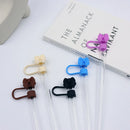 Axyaa Silicone Bow Straw Covers for Stanley Thermos Cup, 10mm Cute Tumbler Accessories