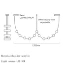 Axyaa Leather Chandelier: Modern Designer Pendant Lamp for Restaurant, Bar, and Living Room