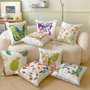 Axyaa Pastoral Flower Embroidery Pillowcase - Canvas Towel Sofa Cushion Cover