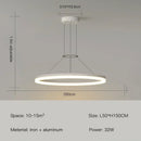 Axyaa Modern Black White Rings LED Pendant Chandelier for Living Room Bedroom Dining Kitchen