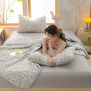 Axyaa Floral Print Quilted Comforter: Soft Single Double Blanket for Bed