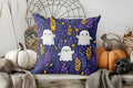 Cute Ghosts with Stars Halloween Pillow Cover by Axyaa
