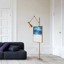 Axyaa Modern Metal Marble LED Gold Floor Lamp for Home Decor