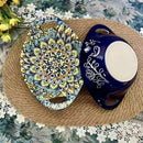 Axyaa Bohemian Ceramic Salad Bowl Set - 2PCS