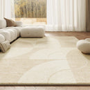 Axyaa Plush Cream Style Living Room Carpet: Soft, Thick, Washable, Large Area Rug
