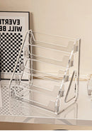 Axyaa Acrylic Nail Polish & Jewelry Organizer Rack in Clear for Manicure Storage