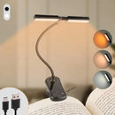 Axyaa Clip-On Book Light: 3 Colors, 8 Brightness, USB Rechargeable, Portable LED Reading Lamp