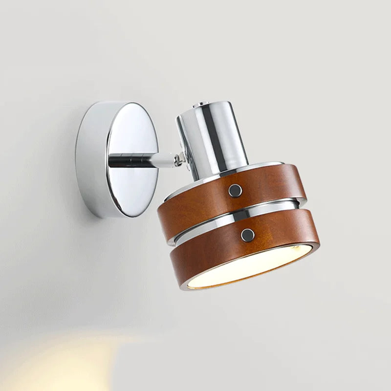 Axyaa Wooden LED Wall Sconce in French Punk Style
