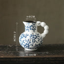 Axyaa Blue White Ceramic Vase Flower Arrangement Desktop Decorative Hydroponic Dried Flower Glass Vase