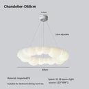Axyaa Nordic Cloud Cream Ceiling Light Chandelier, Warm Atmosphere for Bedroom & Restaurant