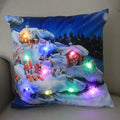 Axyaa LED Xmas Throw Pillows 18x18 inch - Cartoon Christmas Decoration