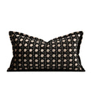 Axyaa Velvet Black Gold Pillow for Luxury Living Room, Sofa, Bedhead