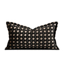 Axyaa Black Coffee Gold Velvet Square Pillow Cushion for Luxury Villa Model Room