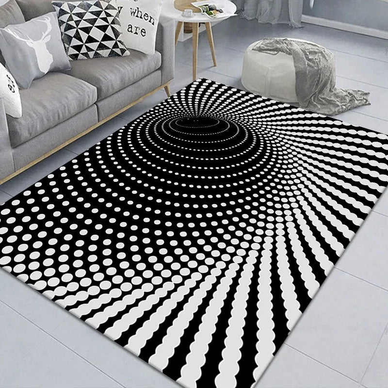 Axyaa 3D Optical Illusion Entrance Carpet: Trippy Living Room Rug for Hallway, Bedroom, Bathroom