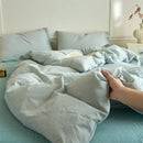 Axyaa Luxury Cotton Stripe Duvet Cover Set - Yarn-Dyed Bedding Set