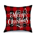Axyaa Christmas Throw Pillow Covers - Festive Farmhouse Decor with Xmas Trees, Truck & Buffalo Plaid