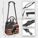 Axyaa American Flag Eagle Lunch Bag: Insulated Thermal Cooler Tote with Shoulder Strap