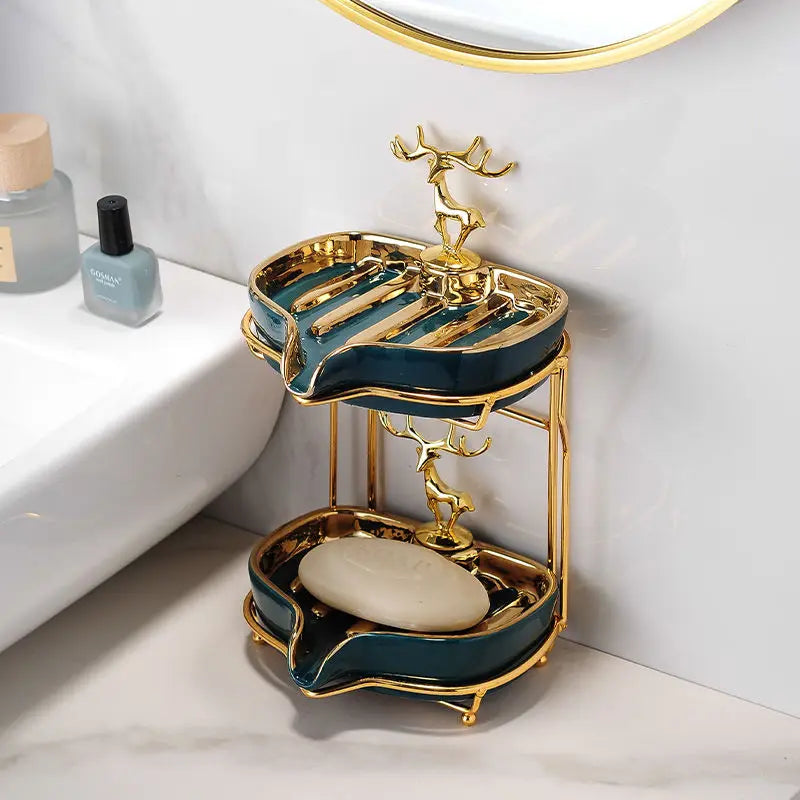 Axya Gold Soap Box Wall Mounted High-Grade Storage Rack