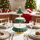 Axyaa 2-Tier Christmas Tree Cake Stand: Festive Dessert Tower & Table Decoration 2025