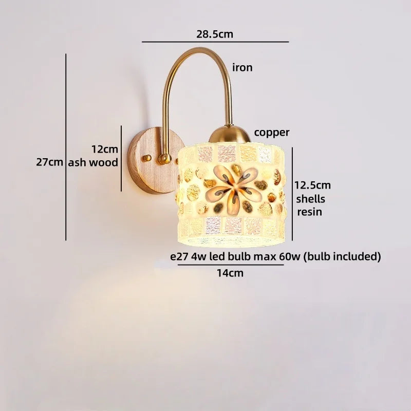 Axyaa Shells Resin LED Wall Lamp for Home Decor and Interior Design