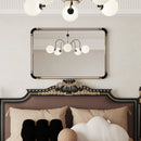 Axyaa Large Rectangular Frameless Vanity Mirror with Antique Golden Metal Tube Edge