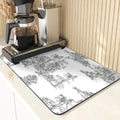 Axyaa Silicone Dish Mat, Flowers Pattern Absorbent Drying Mat for Kitchen Essentials