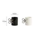 Axyaa Scissor Handle Coffee Cup with Camellia Flower Design