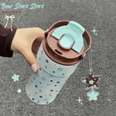 Axyaa Star Thermos Bottle 500ml Cute Kawaii Stainless Steel Ceramic Coffee Cup