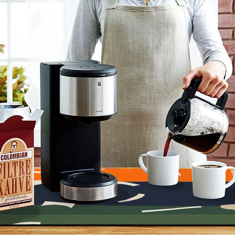 Axyaa Geometric Dry Coffee Mat: Absorbent & Anti-Slip Cup Drying Mats