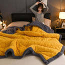 Axyaa Winter Plush Fleece Blanket - Cozy Sofa Quilt for Office and Home