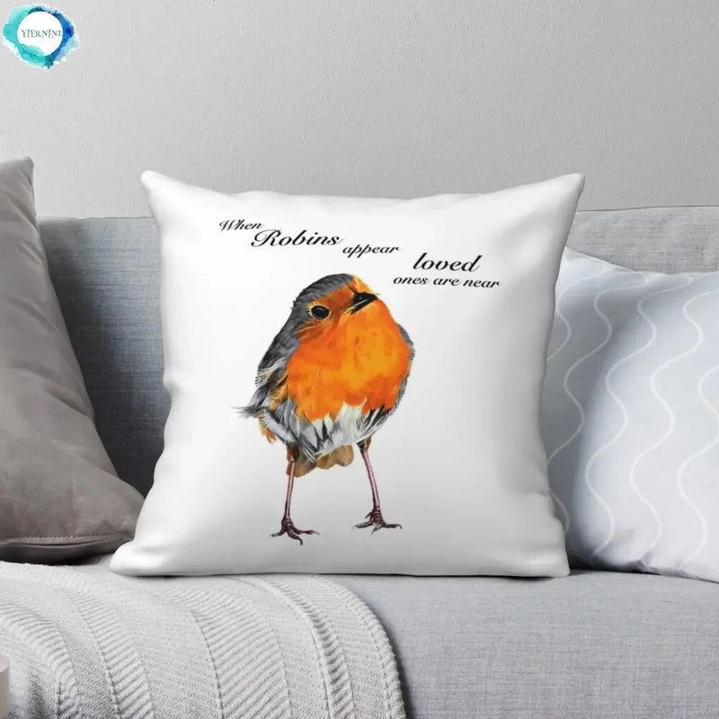 Axyaa Robins Presence Pillowcase for Sofa Cushion Cover