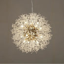 Axyaa Nordic Dandelion Chandelier Gold/Chrome Crystals Pendant Lights Bar Lamp