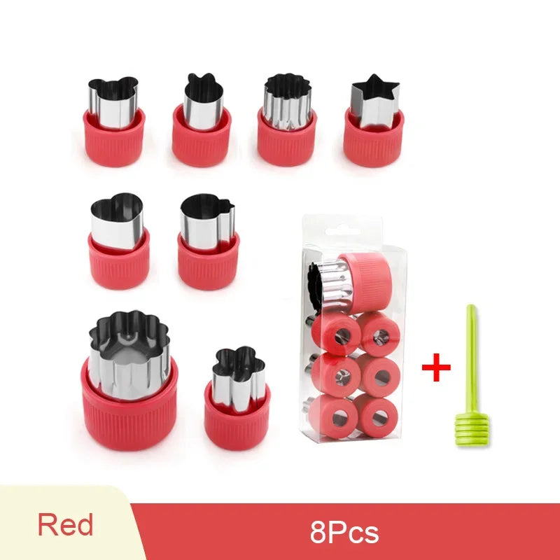 Axyaa Stainless Steel Fruit & Vegetable Cutter Set Heart/Flower Shape Mold