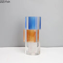 Axyaa Crystal Cylinder Glass Vase for Desk Decoration and Floral Arrangement