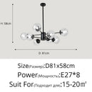 Axyaa Clear Glass Ball Pendant LED Chandelier for Home Interior Lighting