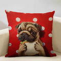 Axyaa Bullfighting Dog Cushion Cover - 45x45cm Linen Pillowcase for Home Decor