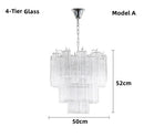Axyaa Pink Glass Chandelier: Colorful Suspension Lamp for Living Room Bedroom Kitchen Island