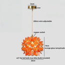 Axyaa Brass Finish Glass LED Pendant Light Fixture for Bedroom & Living Room