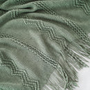Axyaa Dark Green Knit Throw Blanket - Lightweight Plaid Design for Christmas Decor