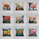 Axyaa Flower Pot Pattern Pillow Cover for Luxury Home Decor