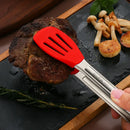 Axyaa Silicone Hollow Head BBQ Tongs for Home Cooking Essentials