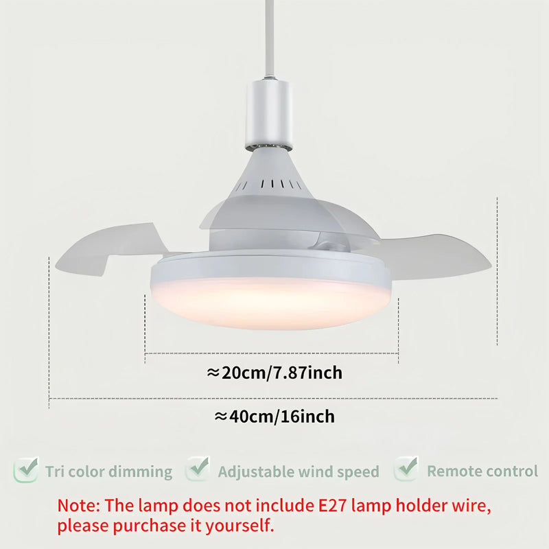 Axyaa Ceiling Fan Light with Remote Control and Retractable Blades