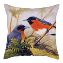 Axyaa Bird and Flower Printed Pillow Cover 45x45cm for Home Sofa Decor