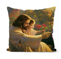 Retro Oil Painting Christmas Pillowcase - Axyaa Nativity Cushions Case Jesus Christ Print Throw Pillows Case