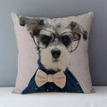 Axyaa Schnauzer Decorative Cushion Cover 45x45cm Cozy Couch Pillow Square Bed Linen Fabric