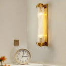 Axyaa Thin Waist Glass Wall Lamp - Gold Black Sconce