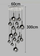 Axyaa Crystal Chandelier Stair Pendant Lamp Living Room Pendant Lights Interior Lighting