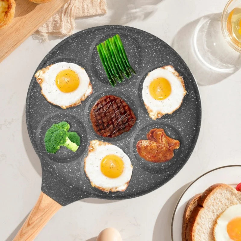 Axyaa Seven-hole Non-stick Animal Smiley Pancake Pan with Bakelite Handle