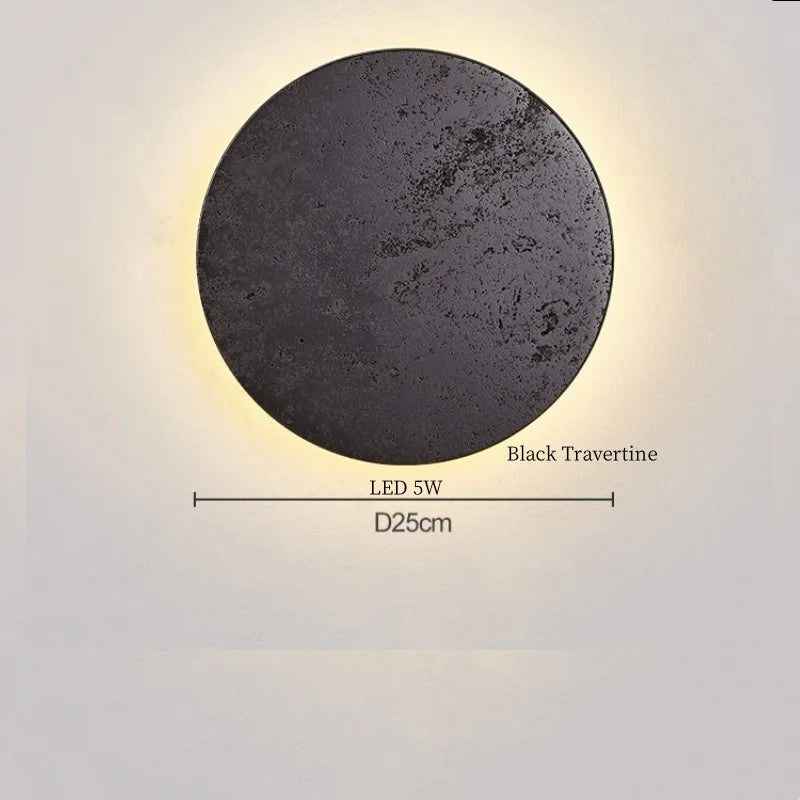 Axyaa LED Wall Lamps Black Travertine Nordic Minimalism Bathroom Mirror Lights